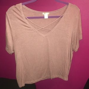 💄PINK CRISS-CROSSED TEE💄